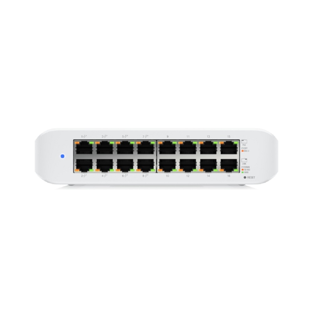 UBIQUITI USW-LITE-16-POE PoE-коммутатор, 16х 1G RJ45, раздача 45 Вт