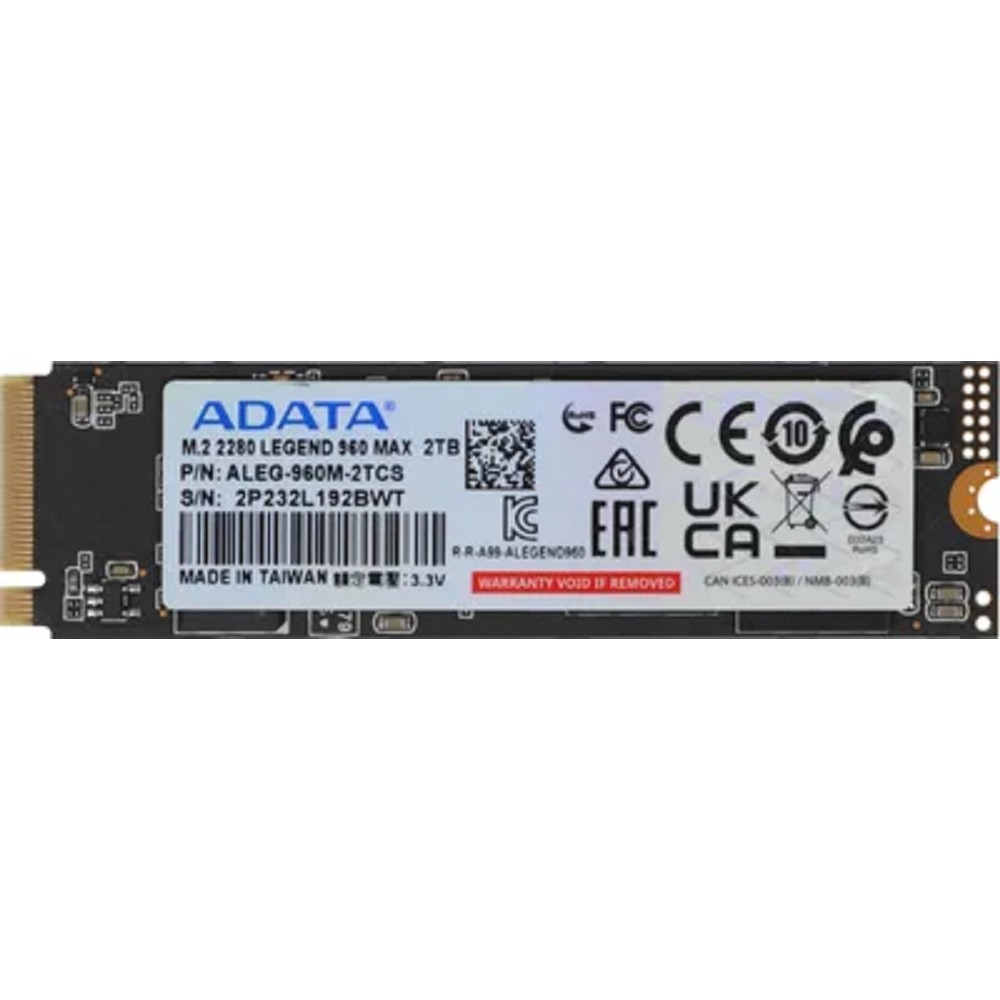 A-DATA SSD 2Tb LEGEND 960 MAX, M.2(22x80mm), NVMe 1.4, PCIe 4.0 x4, 3D NAND, ALEG-960M-2TCS
