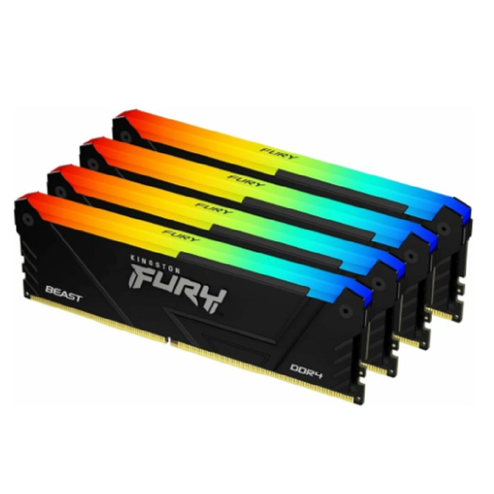 Память оперативная/ Kingston 64GB 3600MT/s DDR4 CL18 DIMM (Kit of 4) FURY Beast RGB