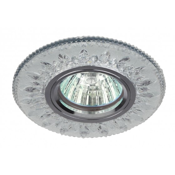Эра Б0028080 DK LD9 SL/WH Светильник декор со светодиодной подсветкой MR16, прозрачный