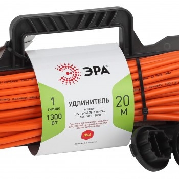 Эра Б0046826 Удлинитель силовой UFx-1e-3x0.75-20m-IP44 на рамке c/з 1 гн 20м ПВС 3x0.75