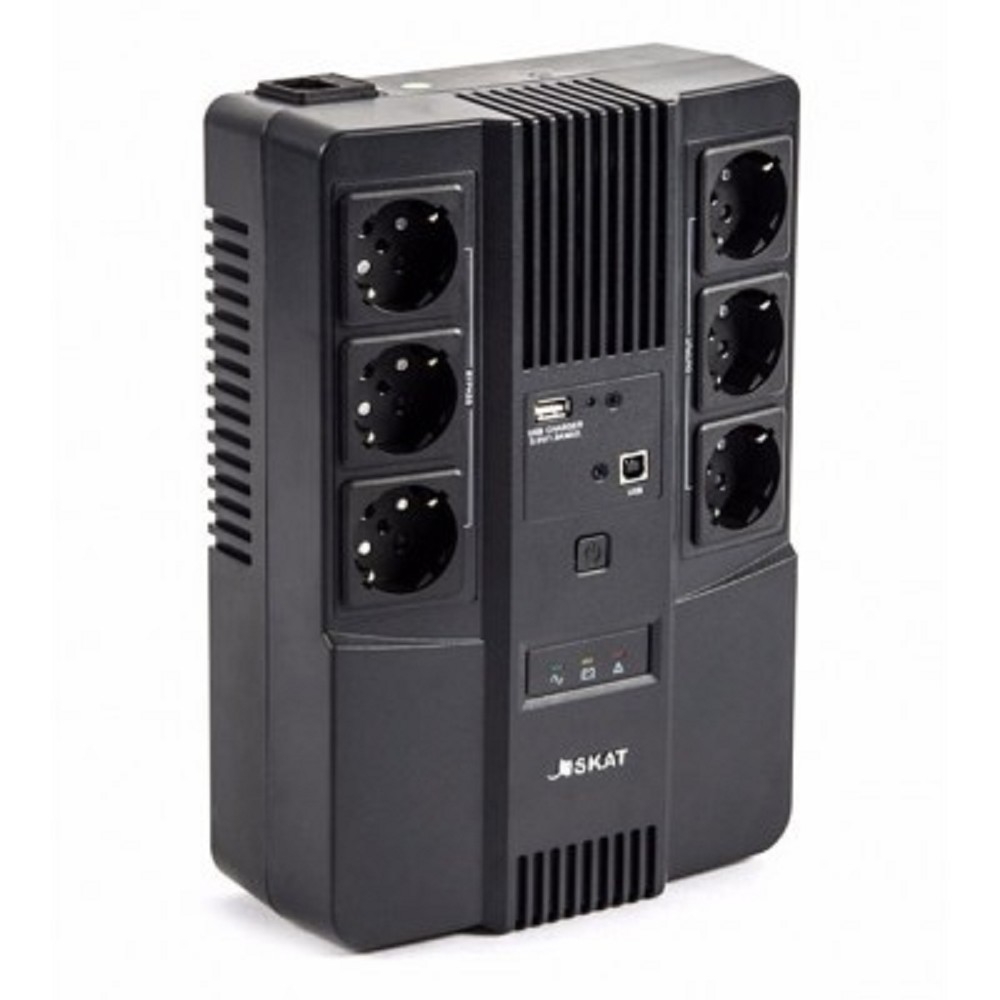 ИБП Бастион SKAT-UPS 800-AI-IN-1x9 {Line-interactive, 800/480Вт, USB/RJ-45, АКБ 1х 9Ач, сверху ЕВРО 3+3, реестр МПТ} (452)