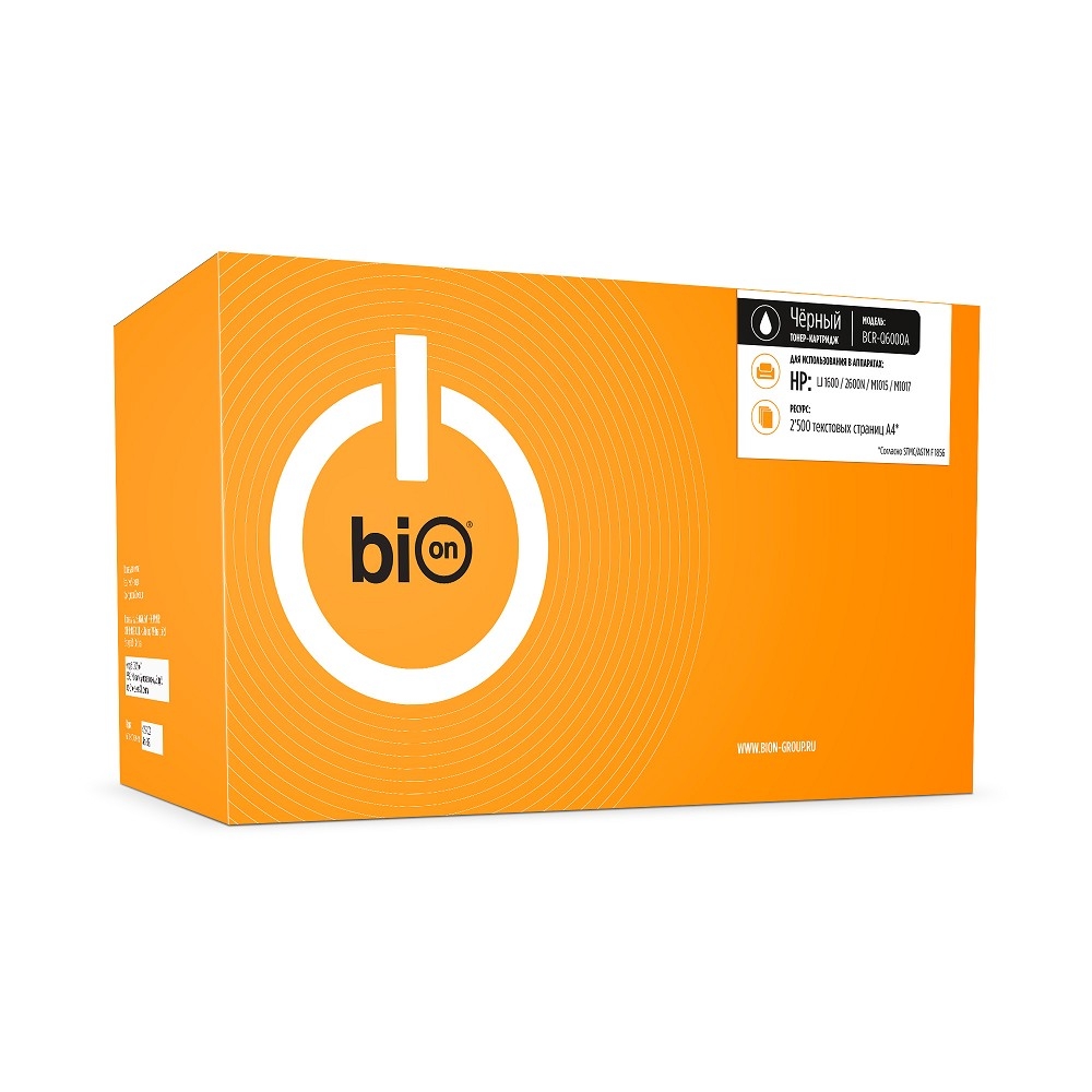 Bion BCR-Q6000A Картридж для HP {Color LaserJet 2600/1600/2605N} (2500  стр.), Черный, с чипом