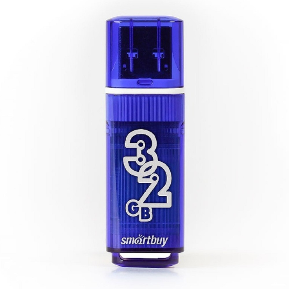 Флешка USB Smartbuy Glossy series Blue (SB32 GbGS-DB), 32Gb, USB 3.0, R/W 75/25, темно-синий