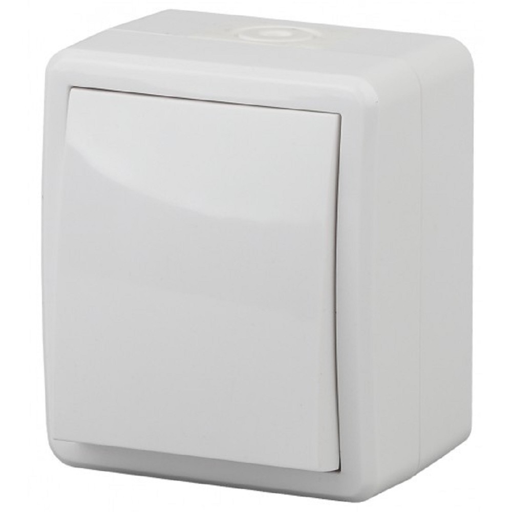 Эра Б0020671 11-1402-01 Выключатель с подсветкой IP54, 10АХ-250В, ОУ, Эра Эксперт, белый
