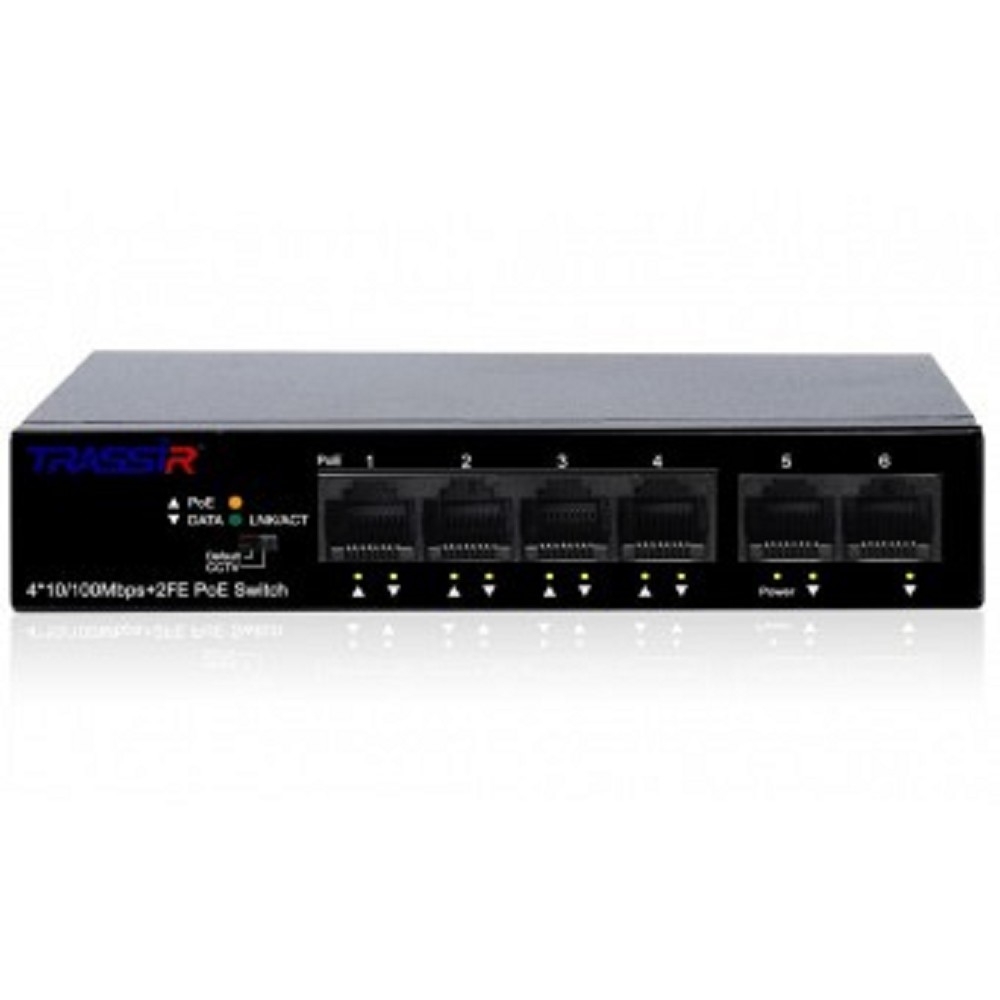 TRASSIR TR-NS1106-60-4POE Коммутатор PoE 6 портов 60Вт