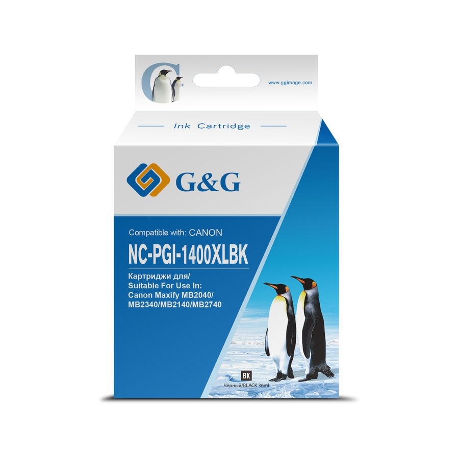 Картридж струйный G&G NC-PGI-1400XLBK PGI-1400XL BK черный (36мл) для  Canon  MB2050/MB2350/MB2040/MB2340