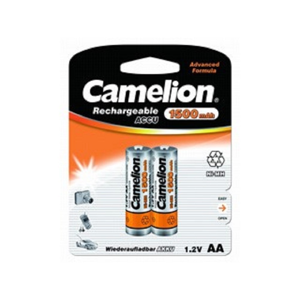 Camelion   AA-1500mAh Ni-Mh BL-2 (NH-AA1500BP2, аккумулятор,1.2В)  (2 шт. в уп-ке)