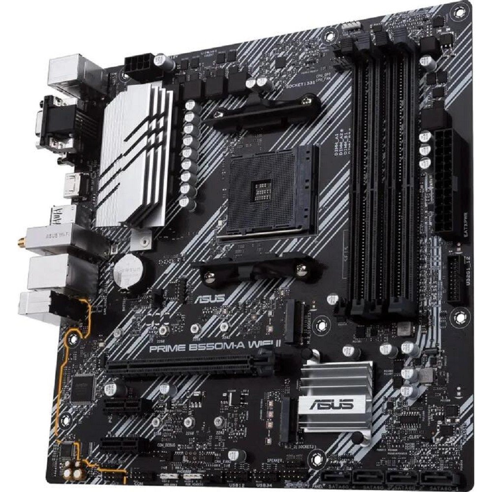ASUS Prime B550M-A WiFi II B550 Socket AM4 4xDDR4, 4xSATA3, RAID, 2xM.2, 1xPCI-E16x, 6xUSB3.2, D-Sub, DVI-D, HDMI, WiFi, Glan, mATX