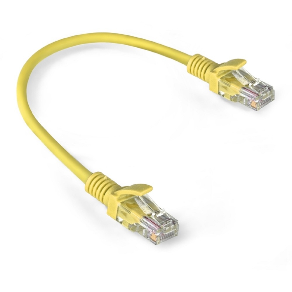 Патч-корд ExeGate EX286374RUS UTP-RJ45-RJ45-5e-0,3M-LSZH-YL, UTP, cat.5e, LSZH, 0.3м, желтый