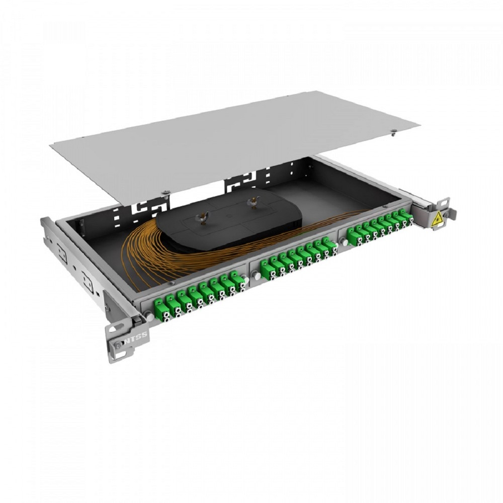 NTSS Кросс 19" NTSS PREMIUM выдвижной, предсобранный 1U, 24 порта LC/APC duplex, 9/125 мкм, (розетки, сплайс 2шт, КДЗС, пигтейлы) NTSS-RsFOB-PM-1U-24-2LC/A-9-SP1.5G1A