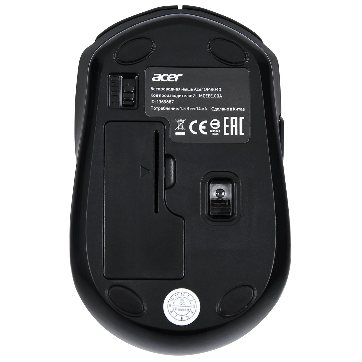 Acer OMR040 [ZL.MCEEE.00A]  Mouse wireless USB (6but) black