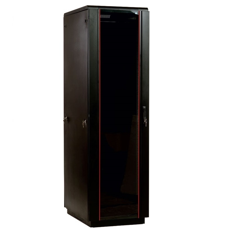 Шкаф серверный ЦМО (ШТК-М-33.6.10-1ААА-9005) напольный 33U 600x1000мм пер.дв.стекл задн.дв.стал.лист 2 бок.пан. направл.под закл.гайки 890кг серый 855мм 180град. IP20 сталь