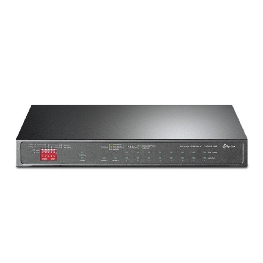 TP-Link TL-SG1210MP Настольный коммутатор с 9 гигабитными портами RJ45 (8 портов PoE+) и комбинированным портом RJ45/SFP