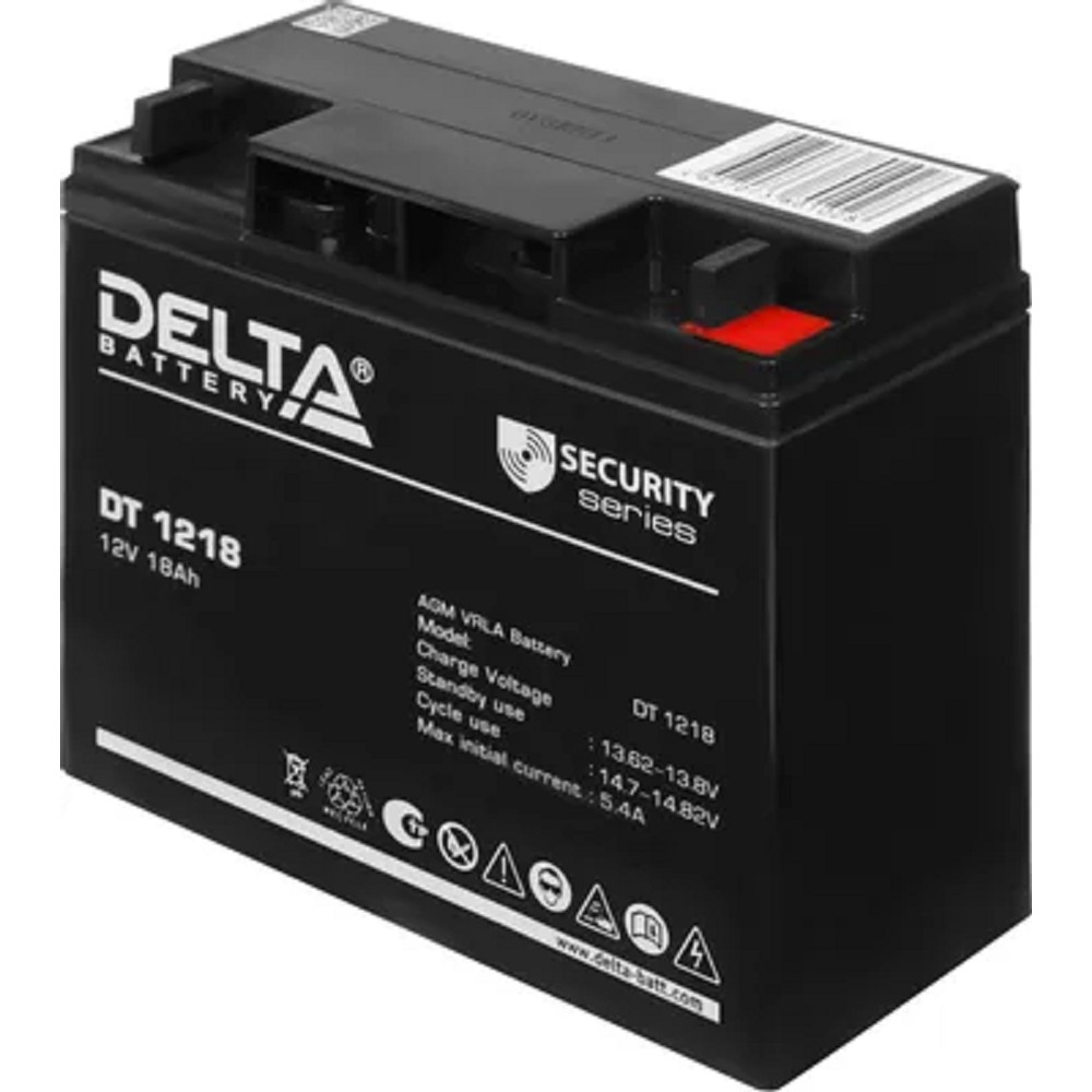 Delta DT 1218 (18 А\ч, 12В) свинцово- кислотный аккумулятор