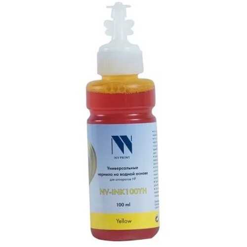 Чернила NVPrint NV-INK100 Yellow универсальные на водной основе для аппаратов HP (100 мл) (Китай)