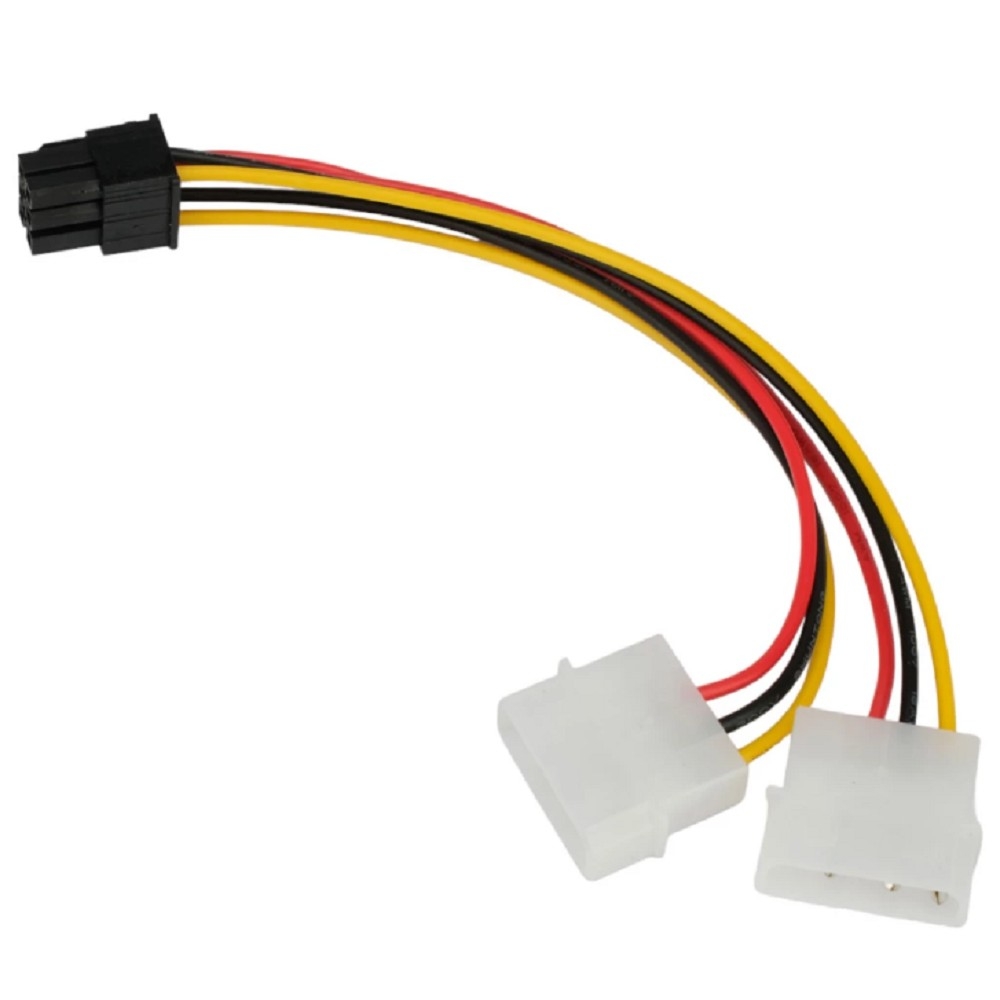 <107268> Кабель-удлинитель 6pin PCI-E (m) --> 2*Molex (m) 15см, Cablexpert CC-PSU-63-15CM [CC-PSU-63-15CM]