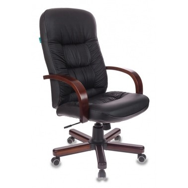 Кресло руководителя Бюрократ T-9908/WALNUT черный кожа крестовина металл [1019512]