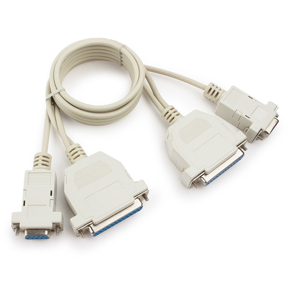 Кабель 0-модемный Cablexpert универсальный 25F+9F/25F+9F, 1.8м, пакет (CC-140-6-N)