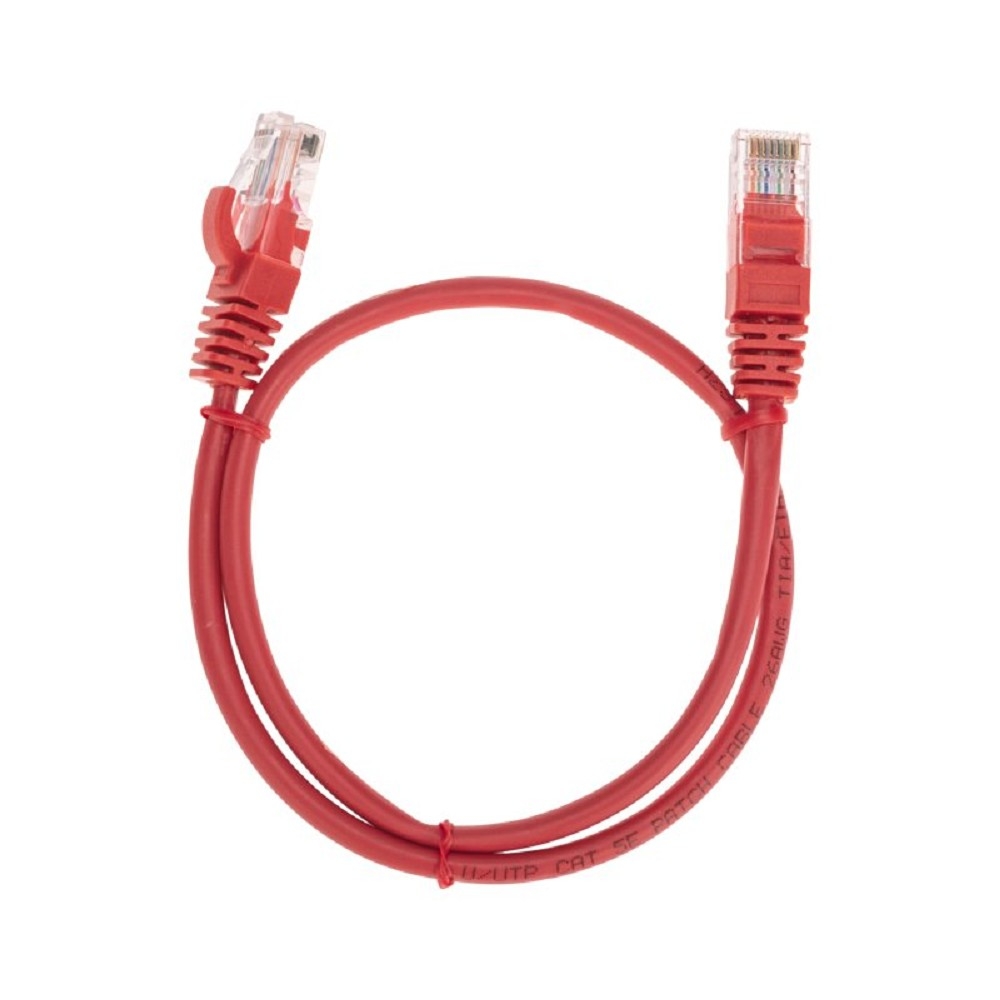 Патч-корд Rexant 02-0103-05, U/UTP Cat.5e, RJ45, LSZH, красный, 0.5м