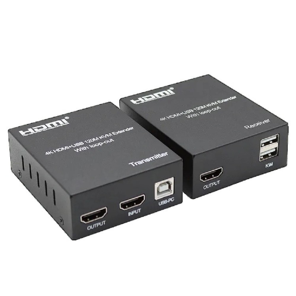 Удлинитель HDMI Orient VE050 HDMI KVM (Tx+Rx), HDMI+USB+Audio удлинитель до 120 м по витой паре Cat5e/6, HDMI 1.4, 4K@30Hz/1080p@60Hz, HDCP 31212