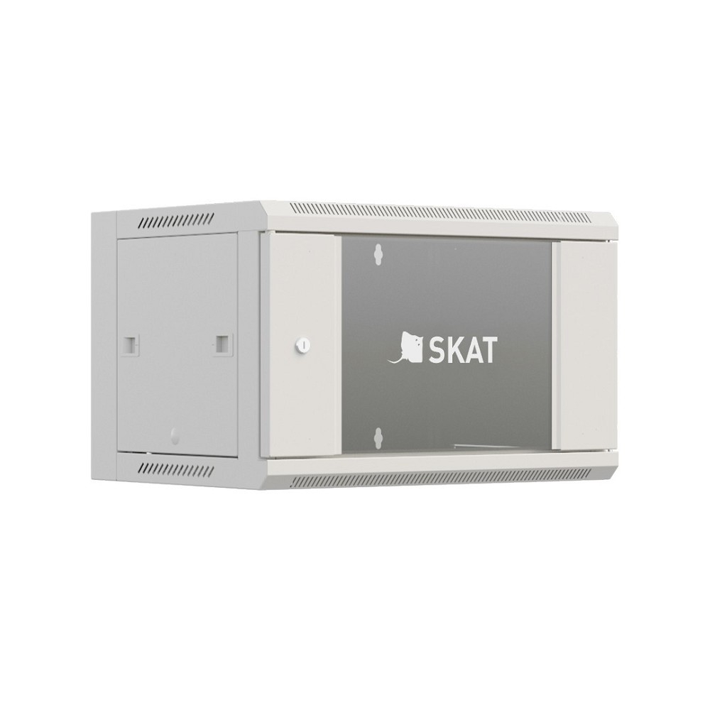 БАСТИОН SKAT TB-9W660GF-G Шкаф настенный телекоммуникационный 9U 600х600х500мм, дверь стеклянная {4420} {1.5 года гарантия}