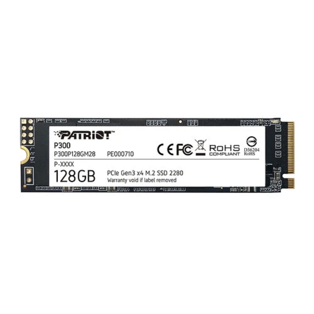 Твердотельный накопитель Patriot SSD P300 128GB M.2 2280 NVMe PCIe 3.0 x4 R1600/W600 TBW 60TB 3D NAND