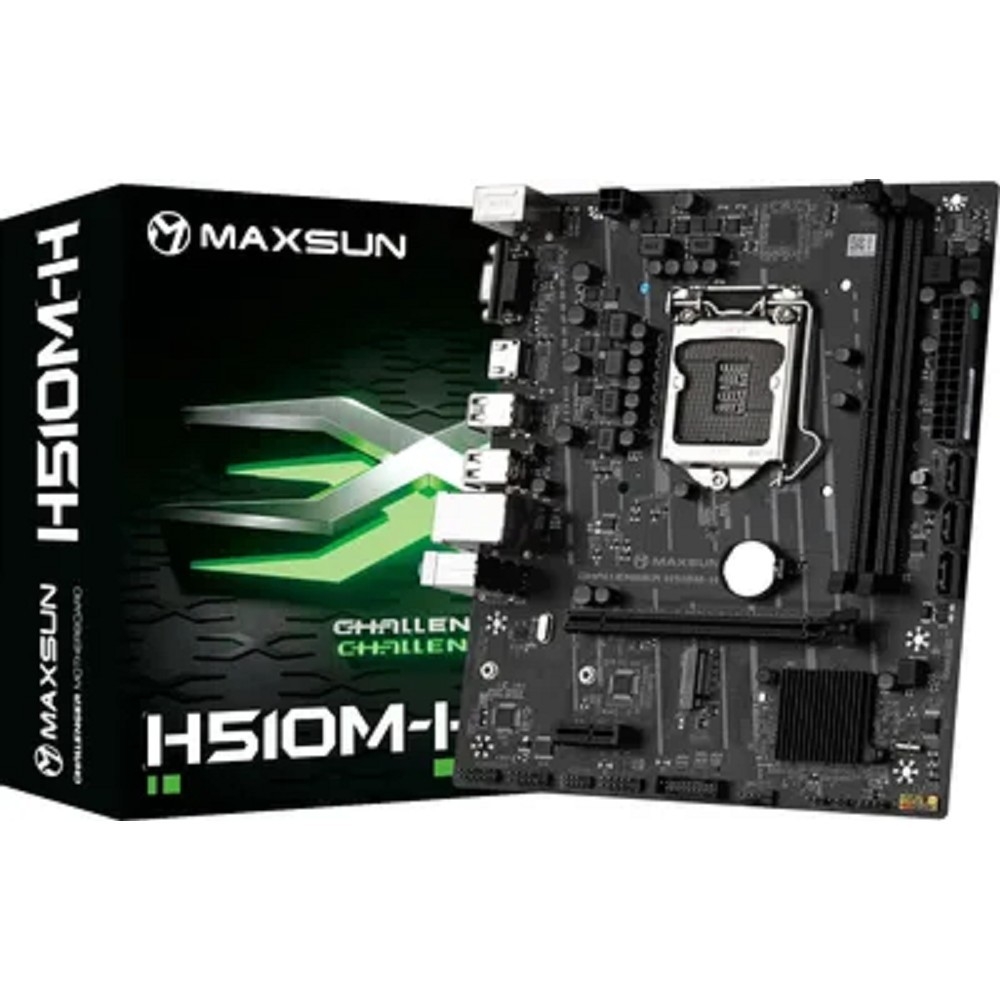 MAXSUN MS-Challenger H510M-H (Socket 1200, mATX, H470, 2*DDR4, VGA/HDMI, 3*SATA3, 1*M.2, 1*PCIEx16/1*PCIEx1, 6*USB 2.0, 2*USB 3.2 Gen1, LAN 1*1G, RTL)