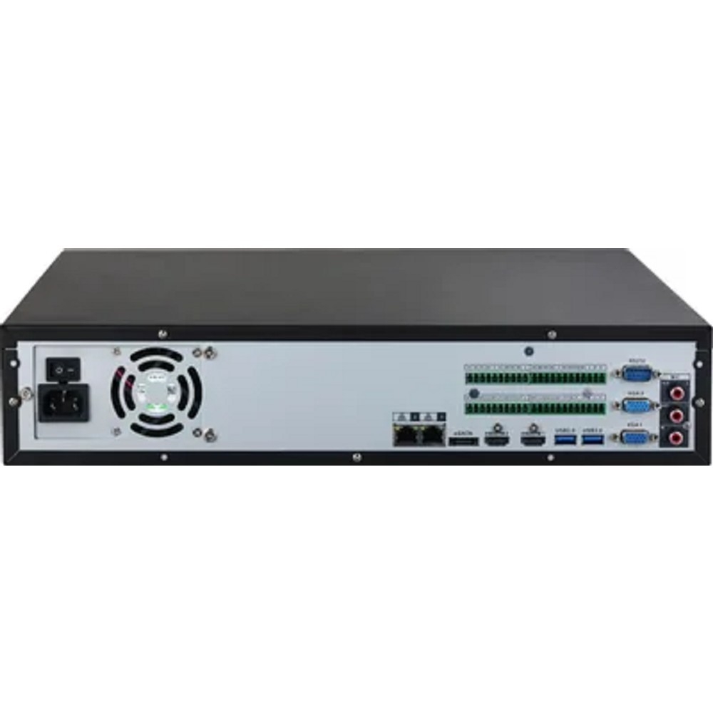 DAHUA DHI-NVR5864-EI 64-канальный IP-видеорегистратор 4K, H.265+, видеоаналитика, входящий поток до 384Мбит/с, 8 SATA III до 20Тбайт