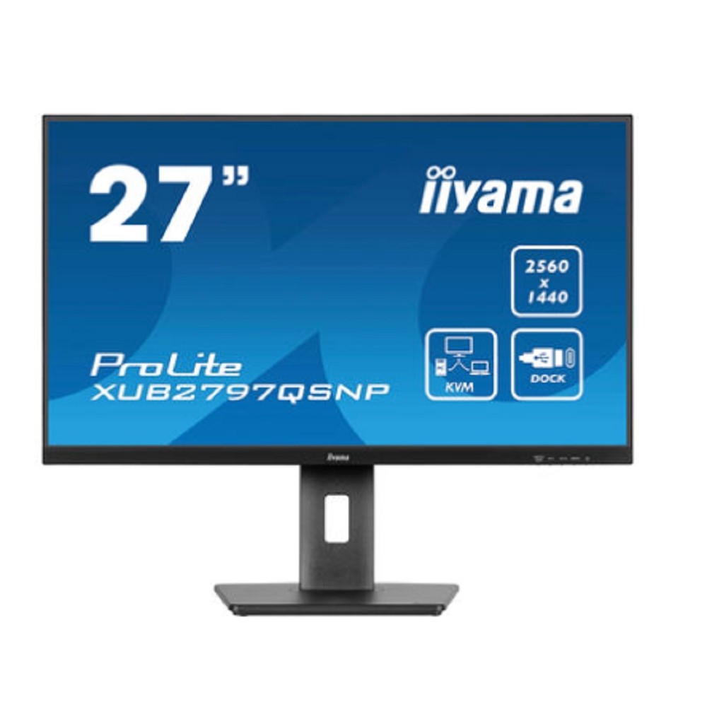 LCD Iiyama 27" XUB2797QSNP-B1 {IPS 2560x1440 100Hz 1ms 300cd 1300:1 HDMI DisplayPort USB-C KVM RJ45 HAS VESA}
