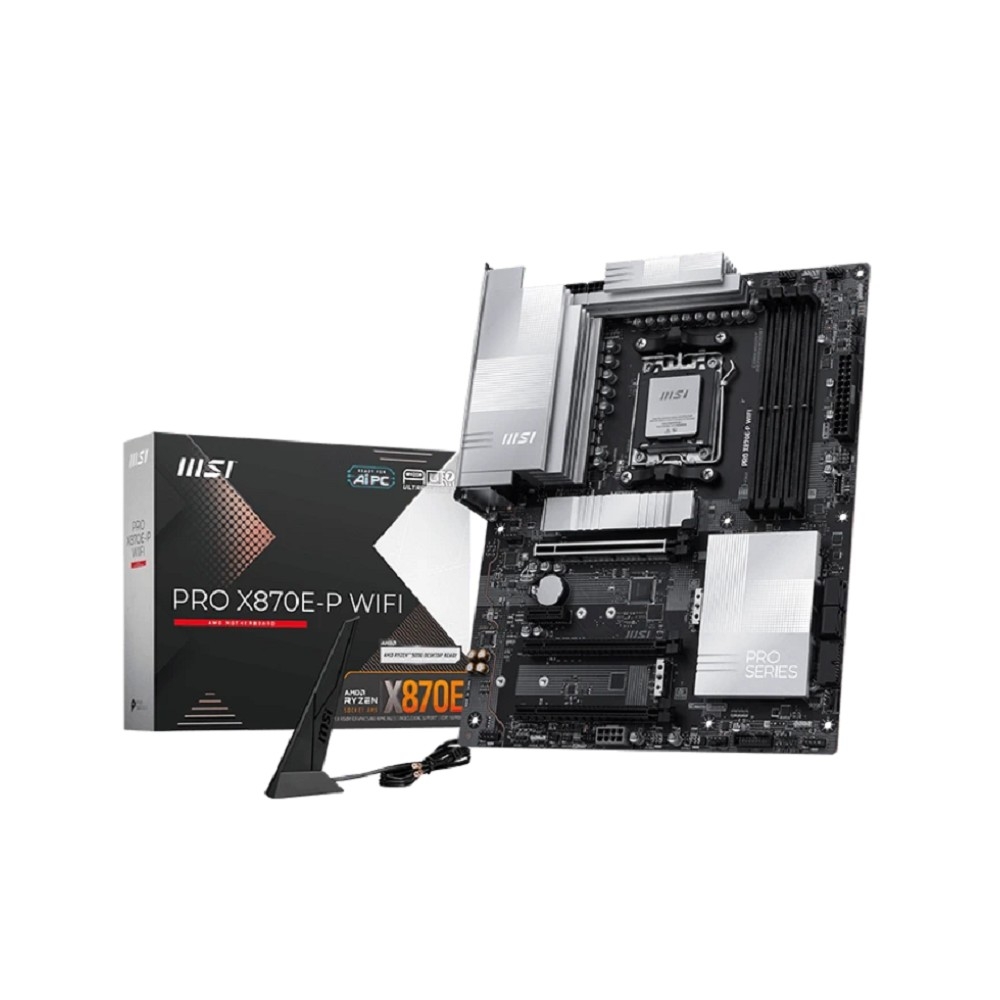 MSI PRO X870E-P WIFI {X870E, AM5, 4*DDR5, 3*PCIEx16, 1*PCIEx1, 3*M.2, 2*TypeC, 2*USB3.2Gen2, 6*USB3.2Gen1, 10*USB2.0, 4*SATA3.0, 5G, Type-C(DP), HDMI, ATX} RTL