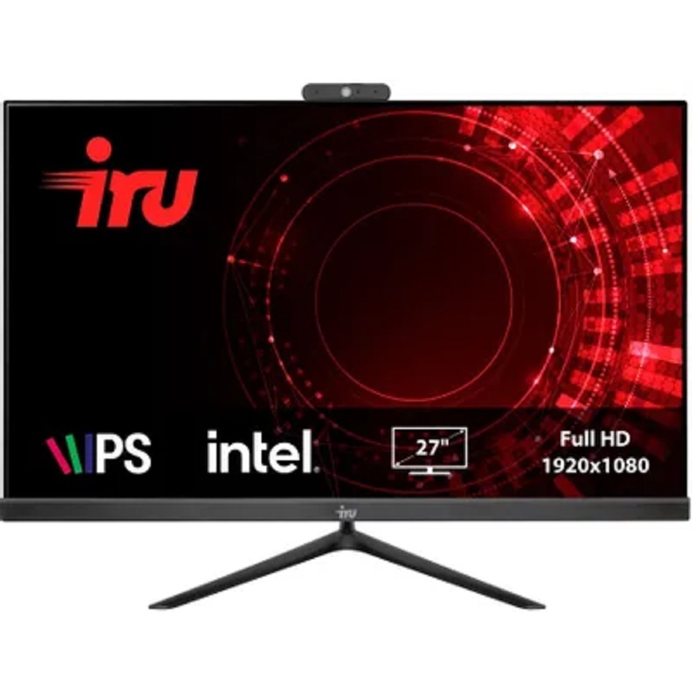 Моноблок IRU Office 27IH5P 27" Full HD i5 11400 (2.6) 8Gb SSD256Gb UHDG 730 FreeDOS GbitEth WiFi BT 120W Cam черный 1920x1080 (RUS)