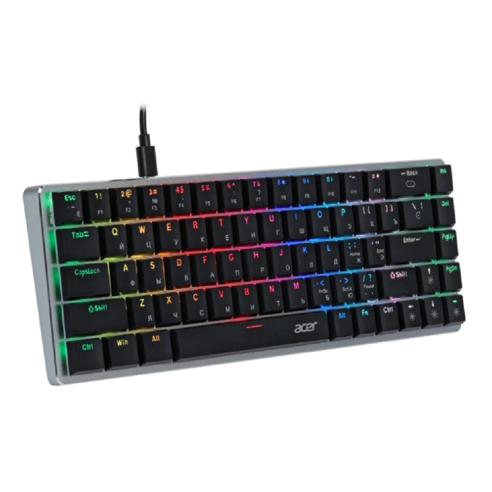 Acer OKW302 [ZL.KBDCC.01C]  USB, серебристый проводная