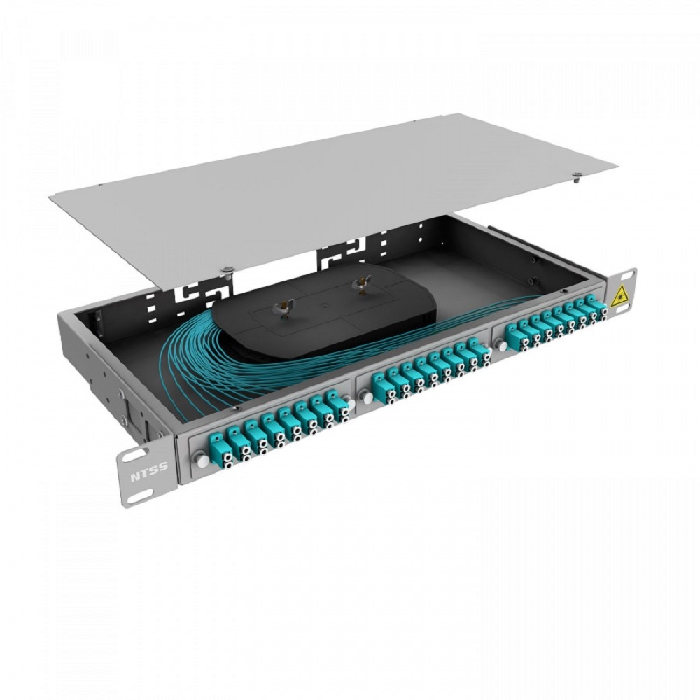 NTSS Кросс 19" NTSS PREMIUM, предсобранный 1U, 2 порта LC/UPC duplex, 50/125 мкм ОМ3, (сплайс, пигтейлы, кдзс, планки, адаптеры) NTSS-RFOB-PM-1U-2-2LC/U-503-SP1.5G1A