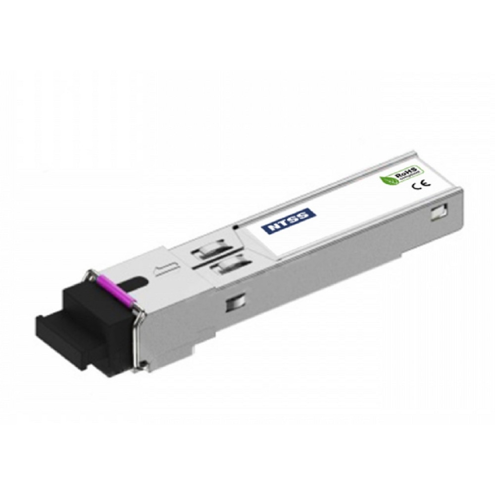 NTSS Модуль NTSS SFP, 1,25Гбит/с, разъём SC, рабочая длина волны 1490/1550нм, SM, WDM, дальность до 80км, ОБ 24дБ, DDM NTSS-SFP-1.25G-45-80SD