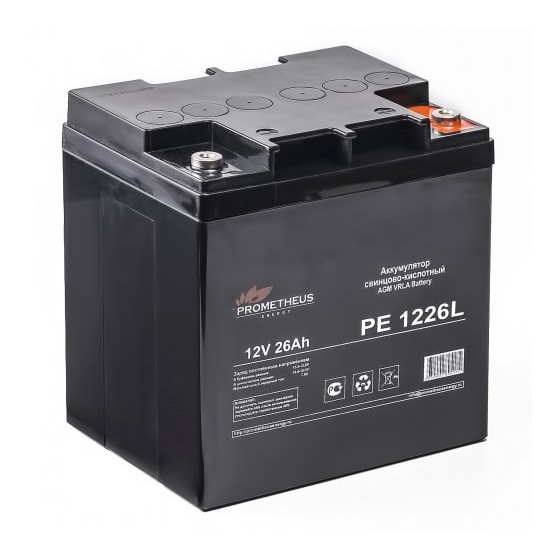 Prometheus Energy PE1226L (12V 26Ah) аккумулятор свинцово-кислотный {срок службы 10 лет}