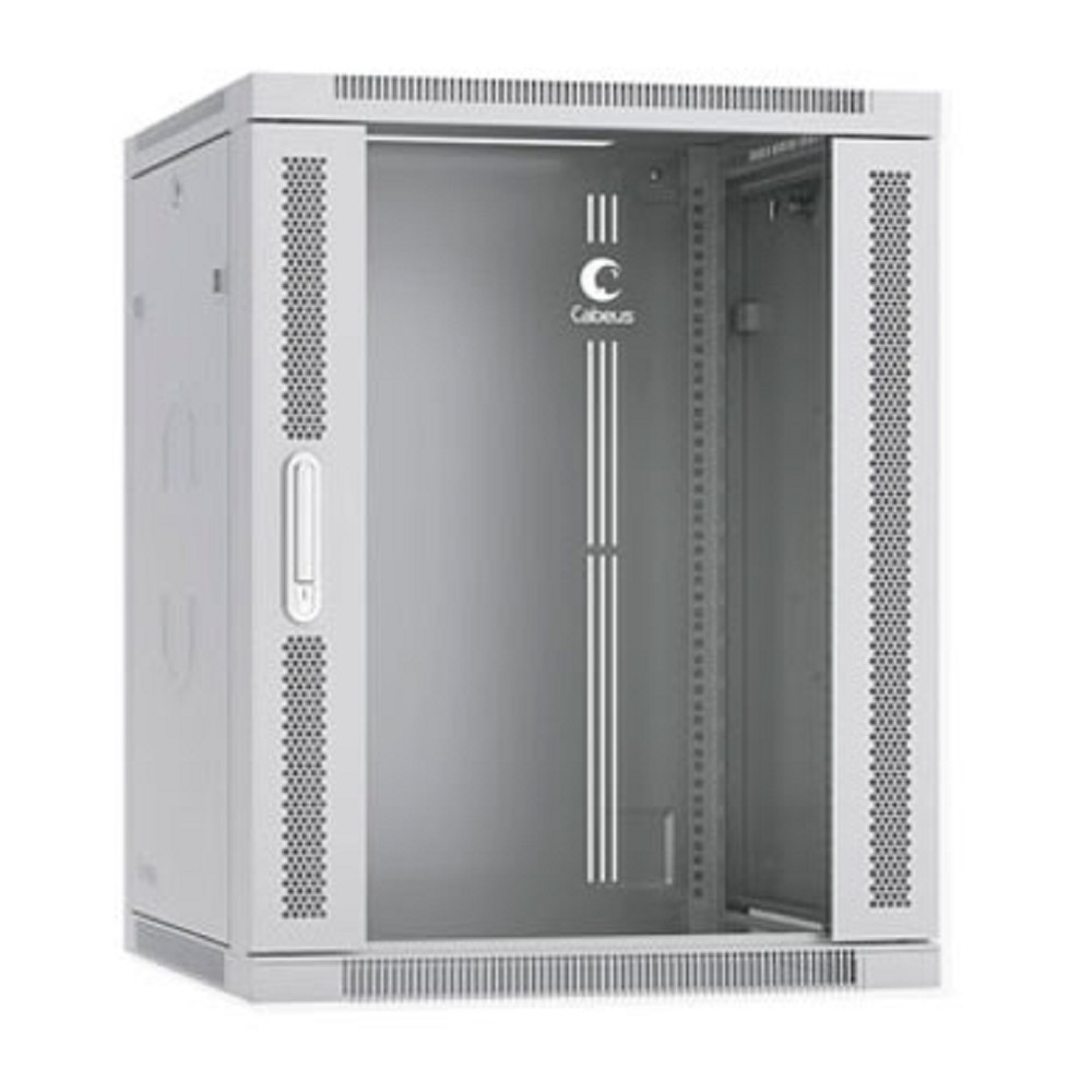 Cabeus SH-05F-15U60/60-R Шкаф телекоммуникационный настенный разобранный 19" 15U 600x600x769mm (ШхГхВ) дверь стекло, цвет серый (RAL 7035)