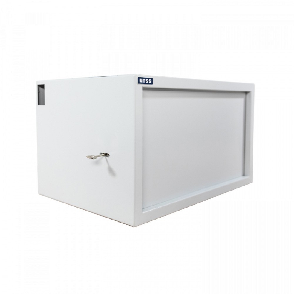 NTSS Шкаф настенный антивандальный пенал NTSS WAP 6U 600*400мм, 2 профиля 19, сварной, серый RAL 7035 NTSS-WAP6U6040