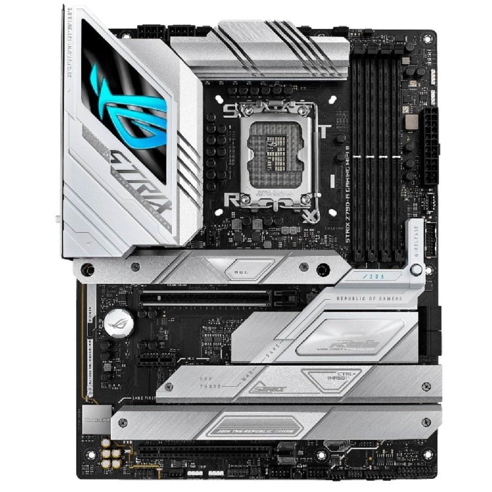 ASUS ROG STRIX Z790-A GAMING WIFI II (Socket 1700, ATX, 4xDDR5(192GB), DP/HDMI 2.1, 1xPCIe 5.0x16/1xPCIe 4.0x16/1xPCIe 3.0, 1xLAN (2.5GbE), Wi-Fi, 4xSATA 6Gb/s, 5xM.2, 2xType-C, 6xUSB 3.2, 4xUSB2.0) 