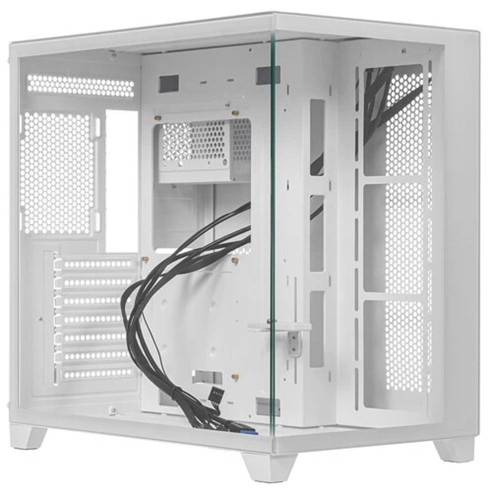 Корпус для ПК 1STPLAYER - MEGAVIEW MV8-TP, 1х2.5", 2х3.5", 1xUSB2.0, 2xUSB3.0, Midi Tower, без БП, цвет белый, MV8-TP-WH