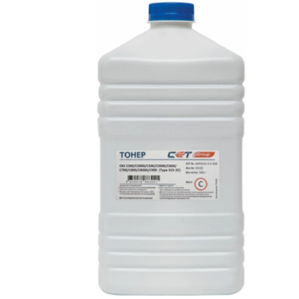 Тонер Cet Type 315-2 OSP0315-2-C-500 голубой бутылка 500гр. для принтера OKI  Pro9431  C300/C3000/C500/C5000