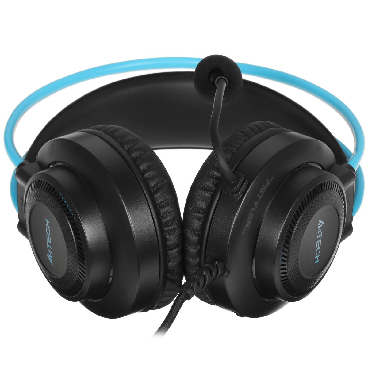 Наушники с микрофоном A4Tech Fstyler FH200U серый/синий 2м накладные USB оголовье (FH200U BLUE)