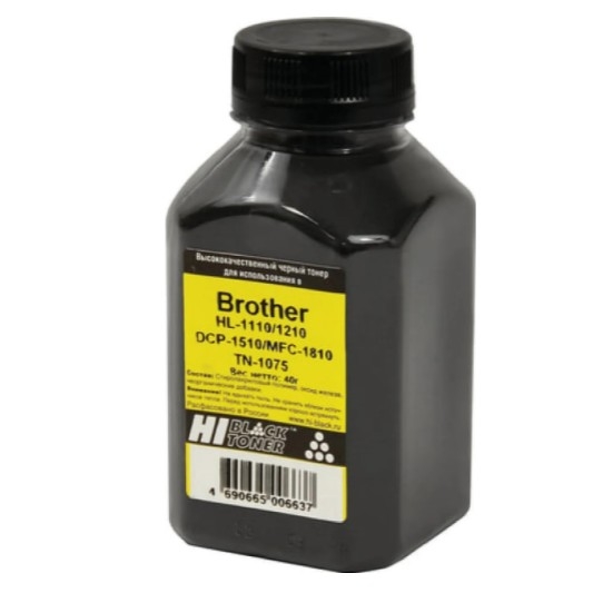 99122149006 - Тонер Hi-Black для Brother HL-1110/1210/DCP-1510/MFC-1810 (TN-1075), Bk, 40 г, банка  от 20 т.р.