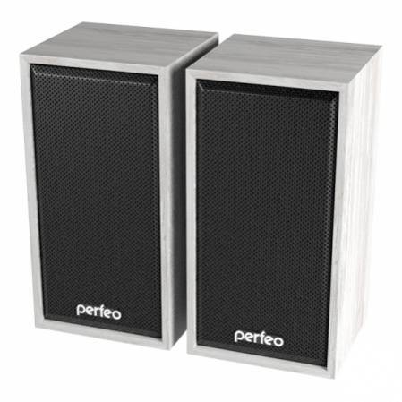 Perfeo PF_A4389 колонки "CABINET" 2.0, мощность 2х3 Вт (RMS), белый дуб, USB