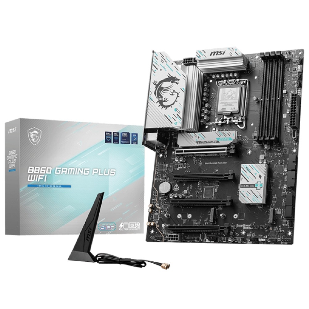 Материнская плата MSI B860M GAMING PLUS WIFI Soc-1851 Intel B860 4xDDR5 mATX AC`97 8ch(7.1) 5Gigabit RAID+HDMI+DP