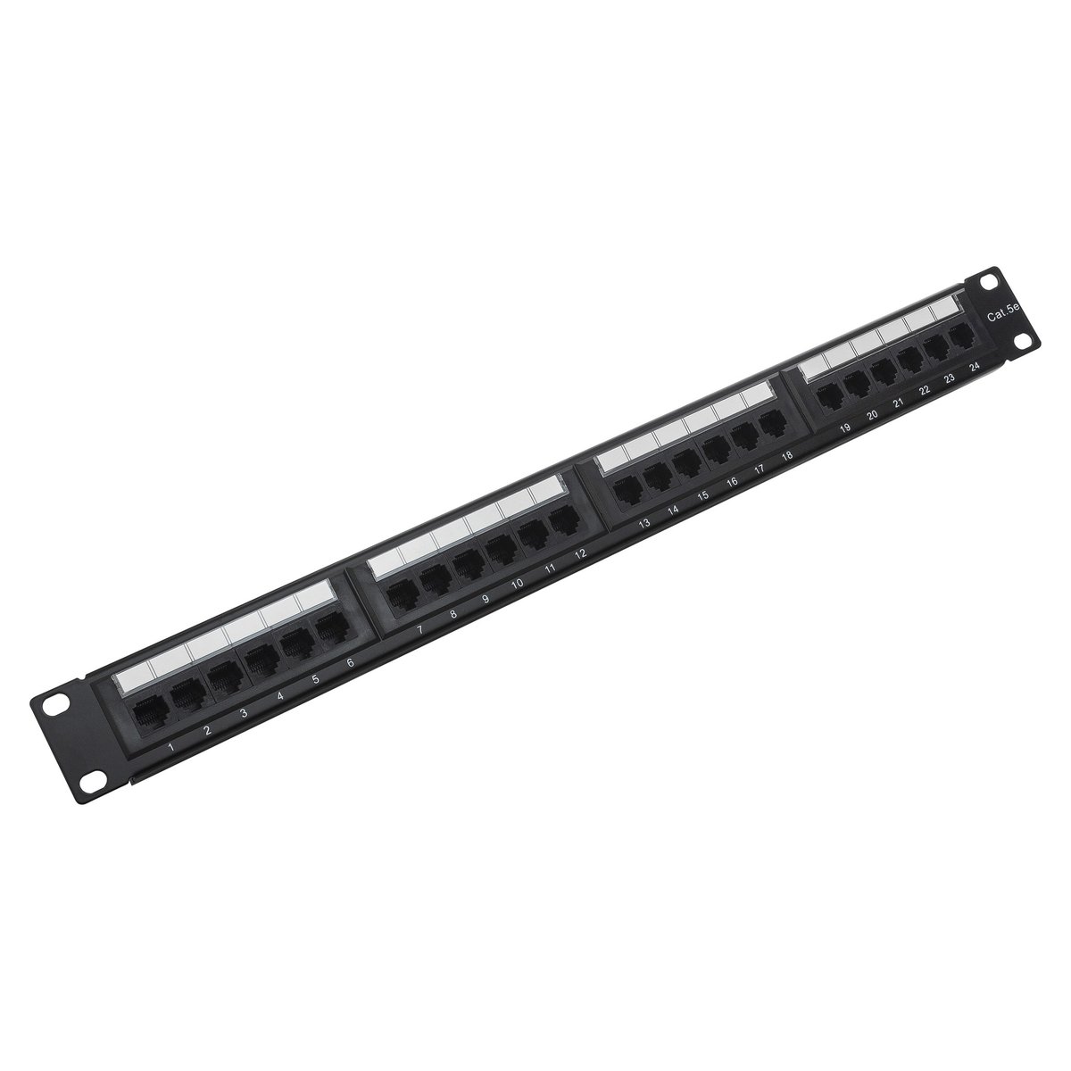 Патч-панель 19" NEOMAX [NM-PP-1U24P-UC5E-D-101-BK] 1U, 24 порта, кат.5E, UTP, Dual IDC, цвет черный