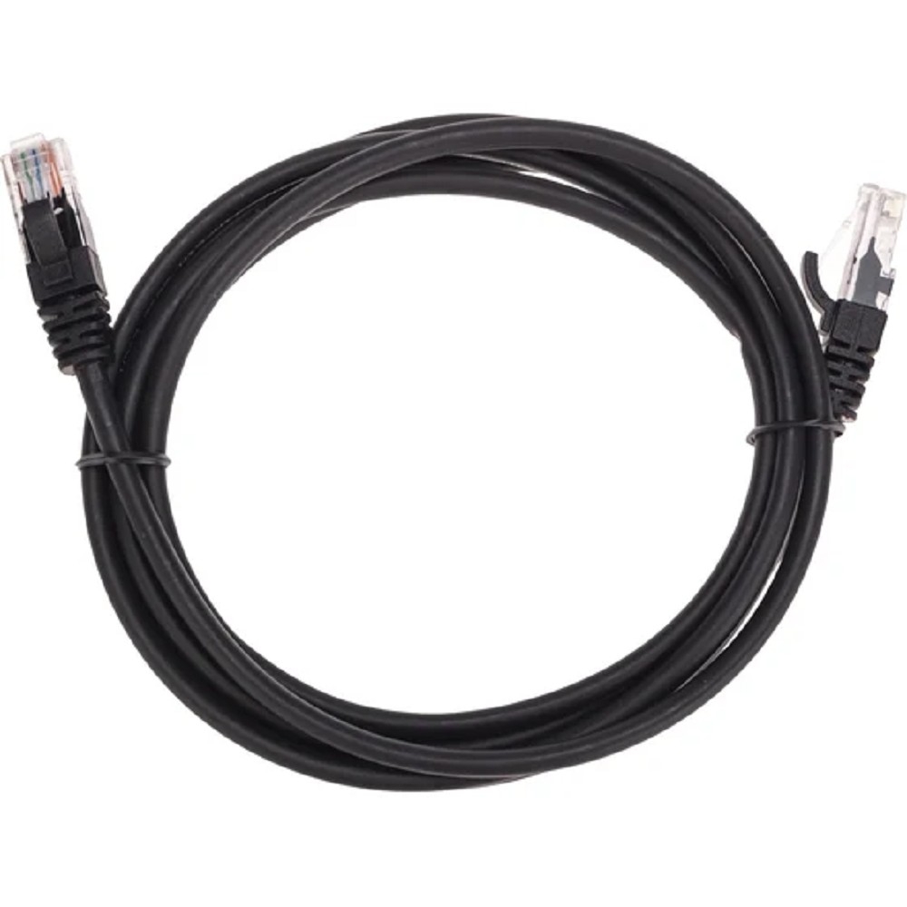 Патч-корд U/UTP, CAT 5e, RJ45-RJ45, 26AWG, LSZH, черный, 2м  REXANT (02-0102-2)