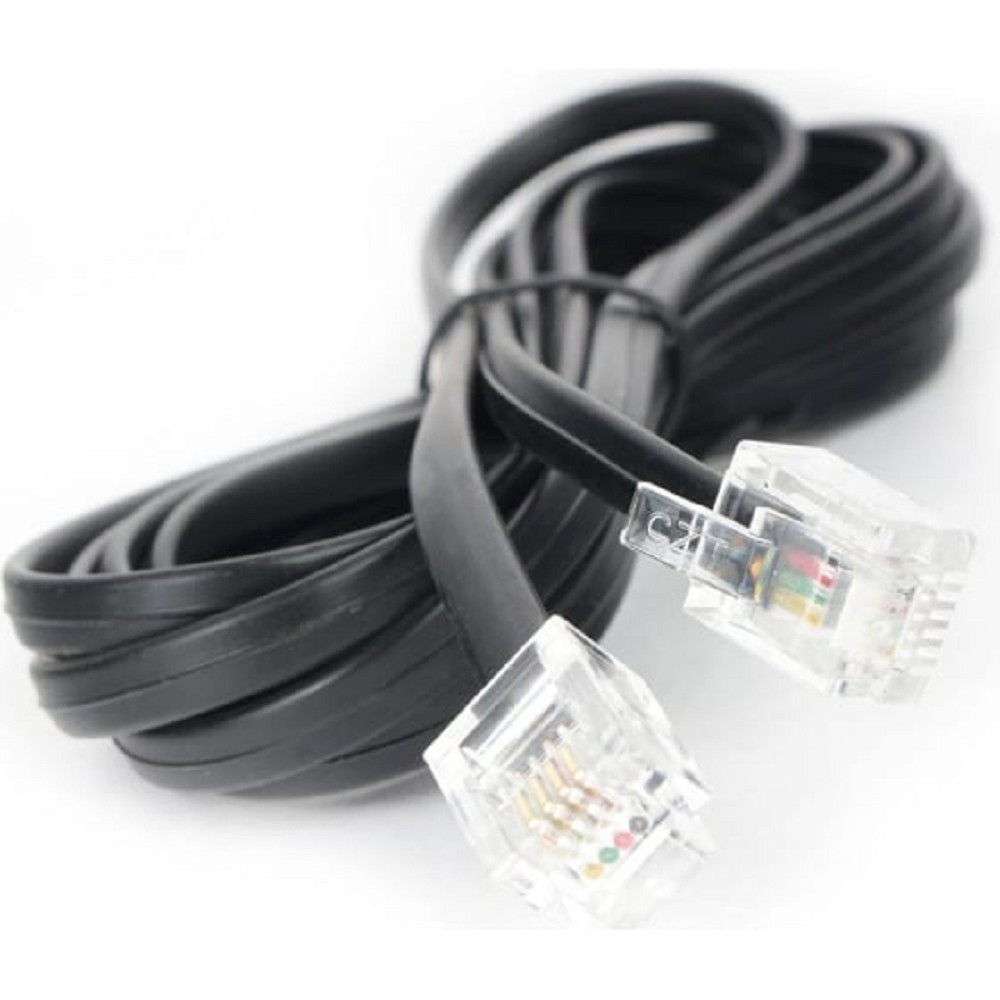 Cablexpert TC6P4C-2M Кабель.телефонный аппарат-розетка 2 м черный