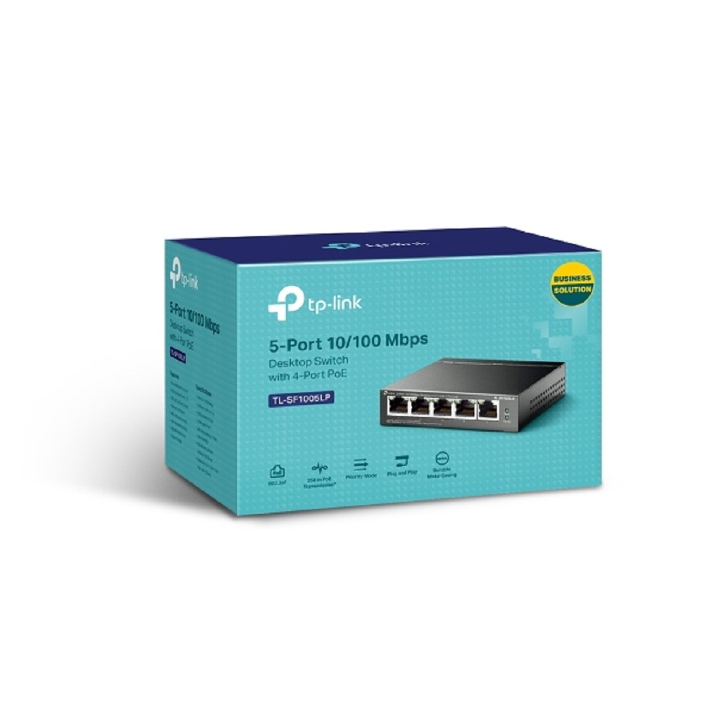 TP-Link TL-SF1005LP Настольный коммутатор с 5 портами 10/100 Мбит/с (4 порта PoE+)
