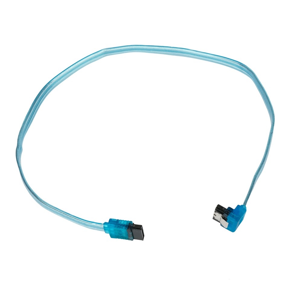 Cablexpert Кабель интерфейсный SATA Sata3 7pin / 7pin, угловой, защелка, 50см, прозрачный, пакет (CC-SATAM-DATA90-TR-50CM)